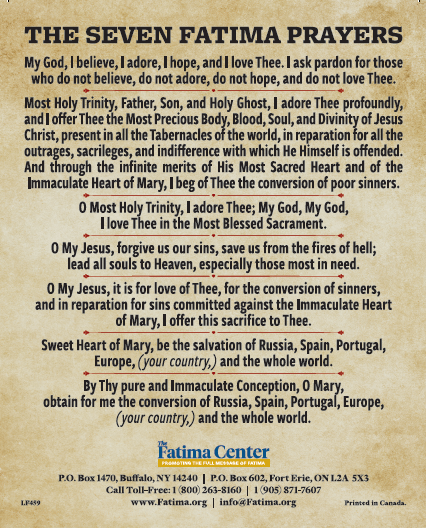 Seven Fatima Prayers Package